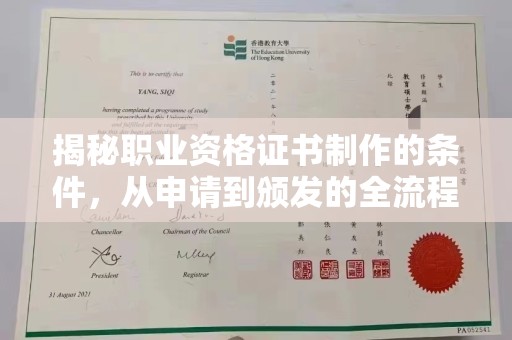 大石桥揭秘职业资格证书制作的条件，从申请到颁发的全流程解析