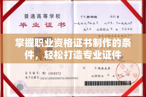 大石桥掌握职业资格证书制作的条件，轻松打造专业证件